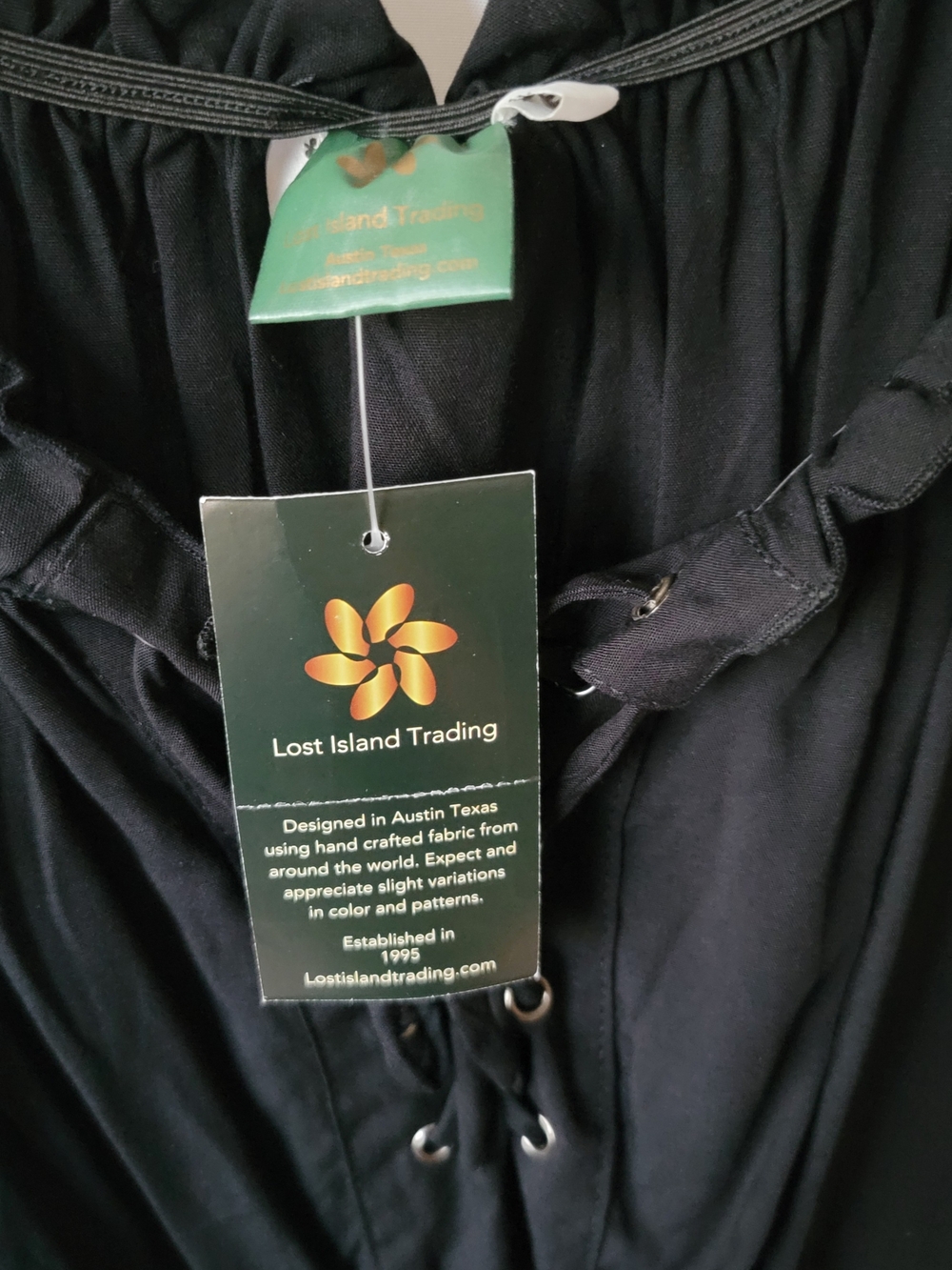 Women's Black Peasant Top Renfest Pirate Boho in Size Small - Picture 4 of 5